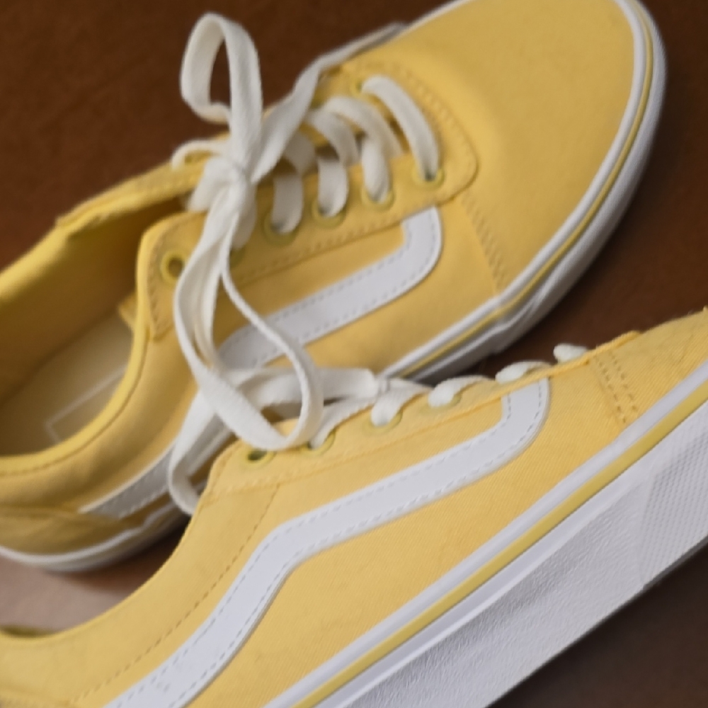 Yellow Canvas Sneakers with White Accents - Picture 4 of 9